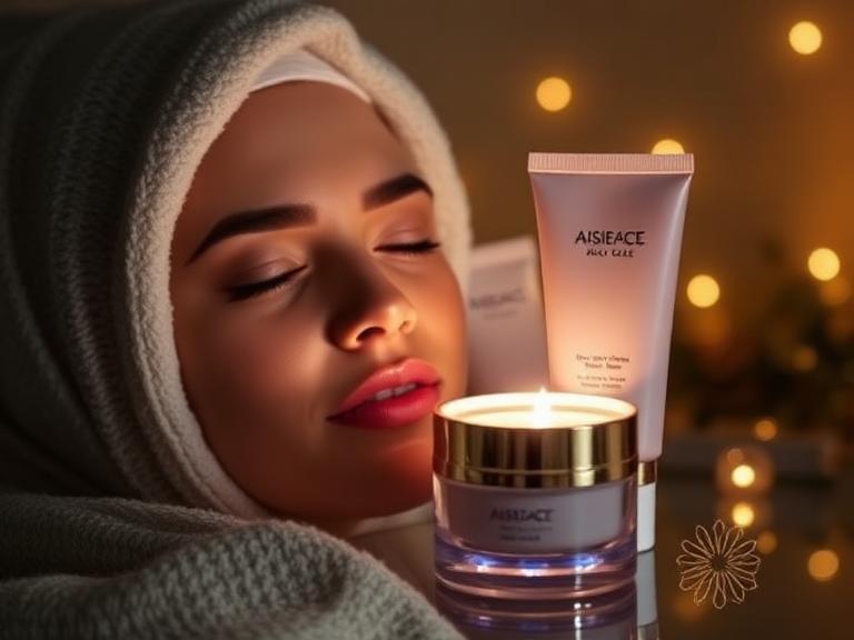 Woman applying natural aloe vera gel as part of a night skin care home remedies routine for glowing and healthy skin.